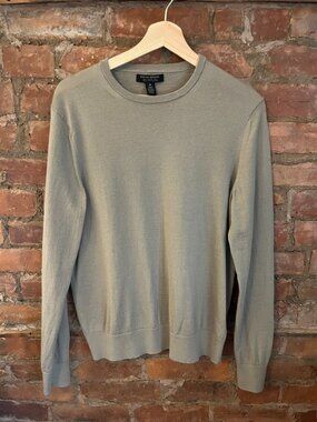 Banana Republic Extra-Fine Merino Wool Crewneck Sweater Women's M Tan Taupe